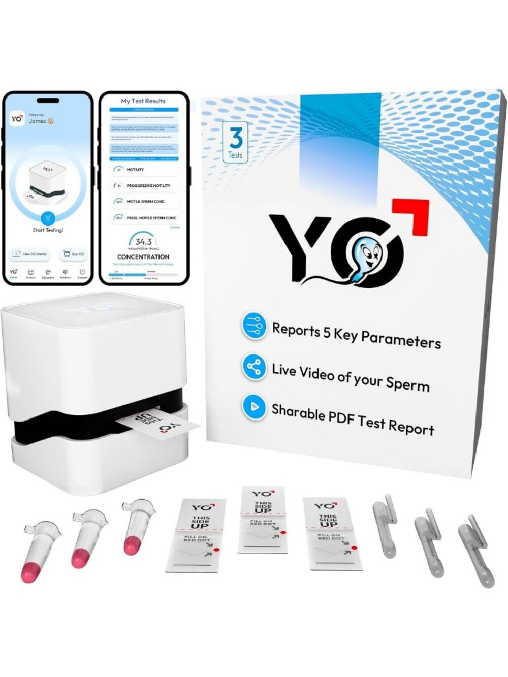 Home Sperm Test Kit | FDA Cleared Semen Analysis | 3 Tests for Sperm Health